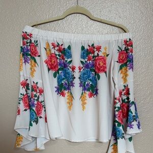 Flying Tomato Multicolor Floral Off-Shoulder Blouse